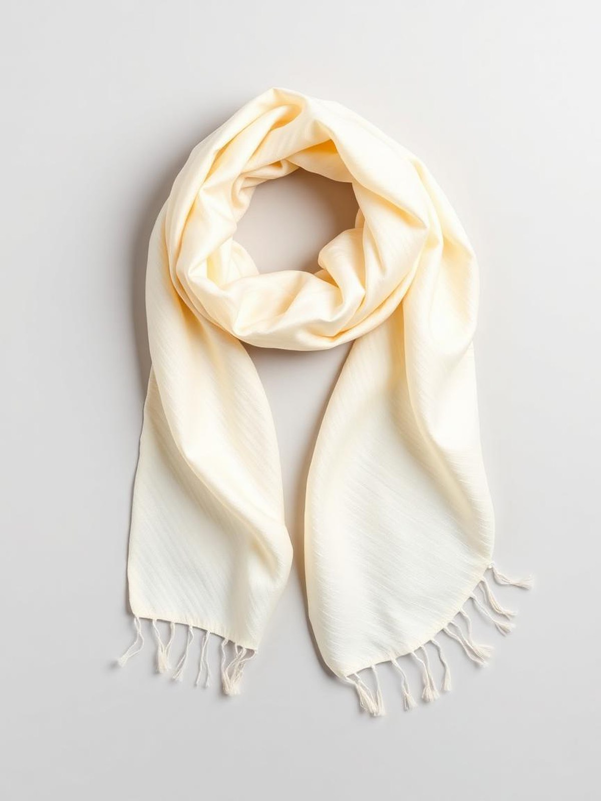 Cream Silk Twill Scarf