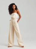 Cream Wide Leg Trousers