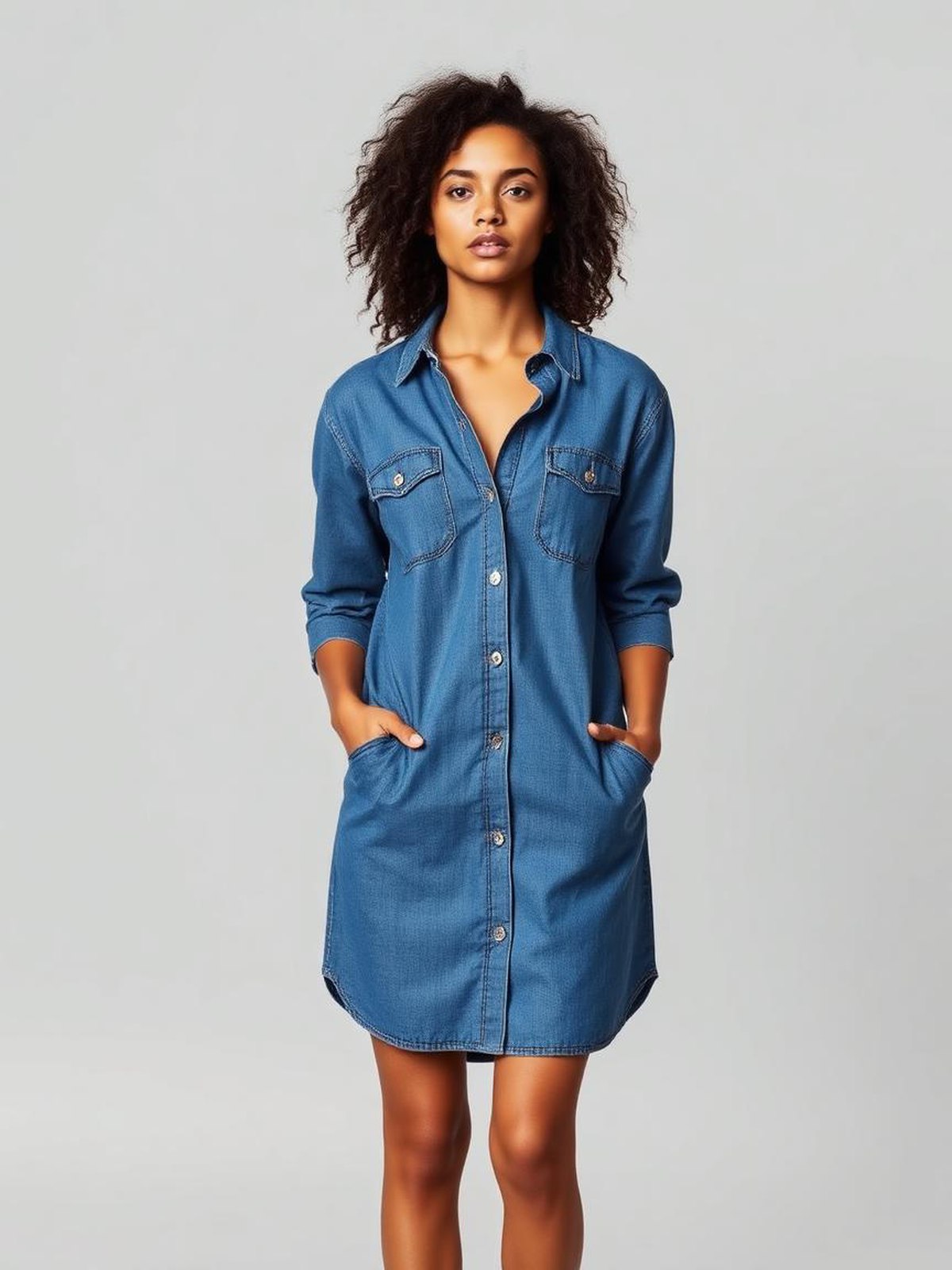 Denim Blue Shirt Dress