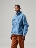 Denim Blue Teddy Fleece Jacket