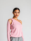 Dusty Pink One Shoulder Top