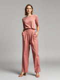 Dusty Pink Paperbag Waist Trousers