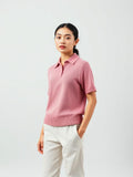 Dusty Pink Polo Knit Top