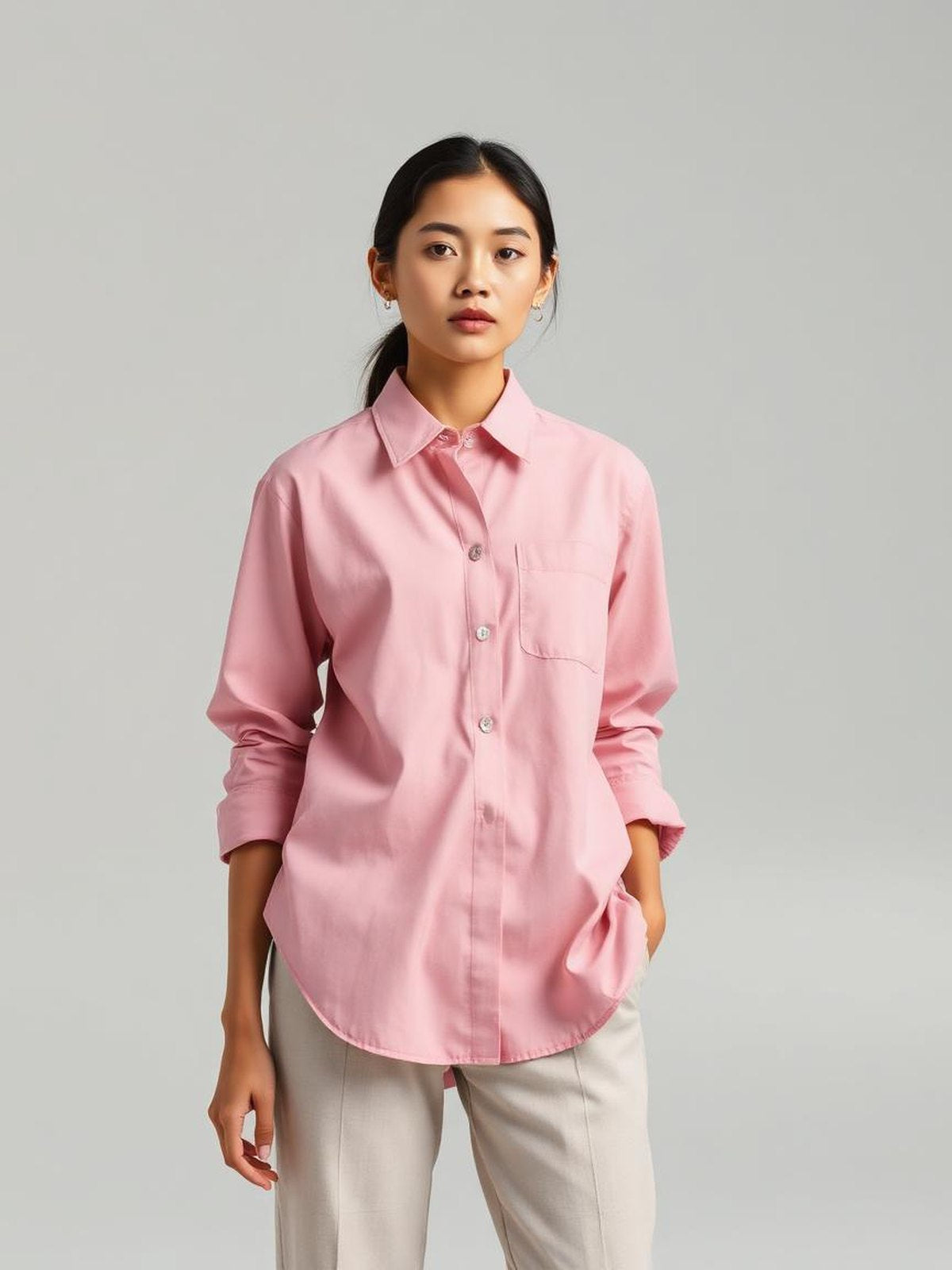 Dusty Pink Poplin Shirt