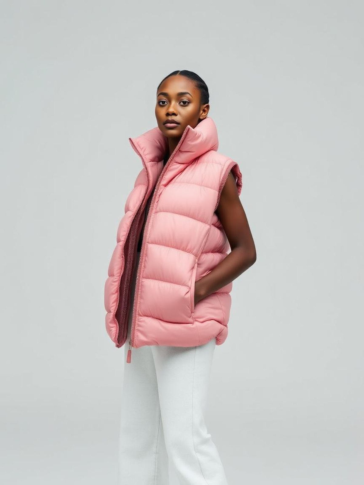 Dusty Pink Puffer Vest