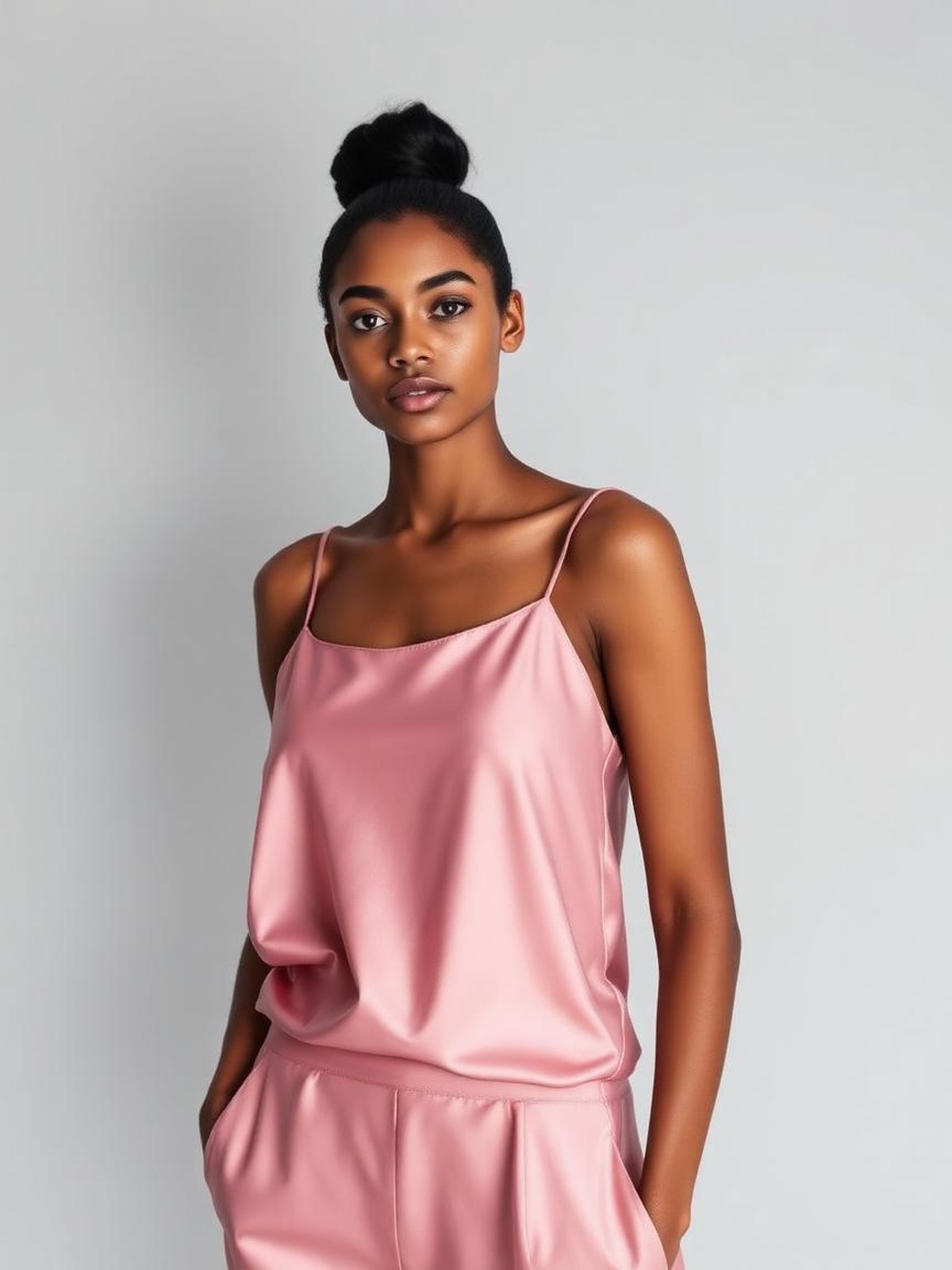 Dusty Pink Satin Camisole