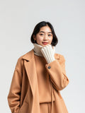 Ecru Ribbed Knit Gloves — Ecru
