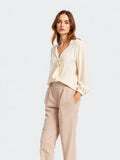 Ecru Tie-Front Blouse — Ecru