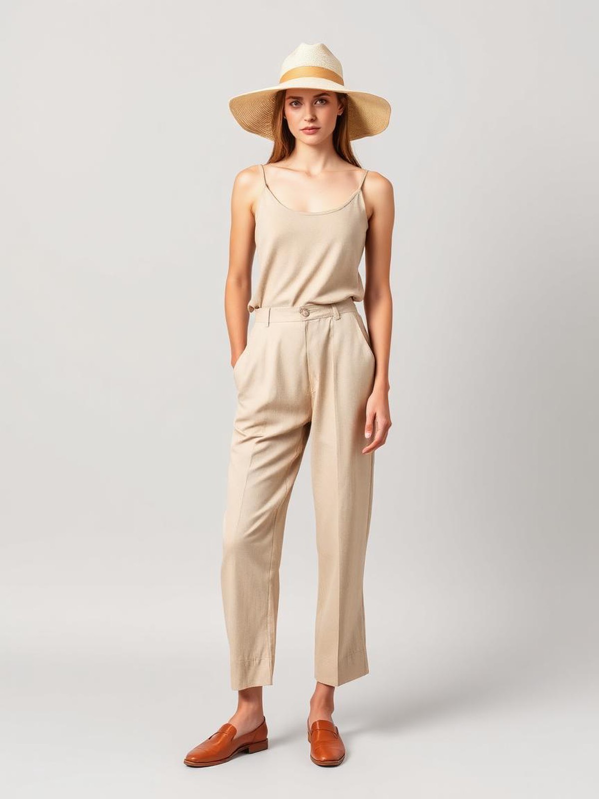 Ecru Wide Brim Straw Hat — Ecru