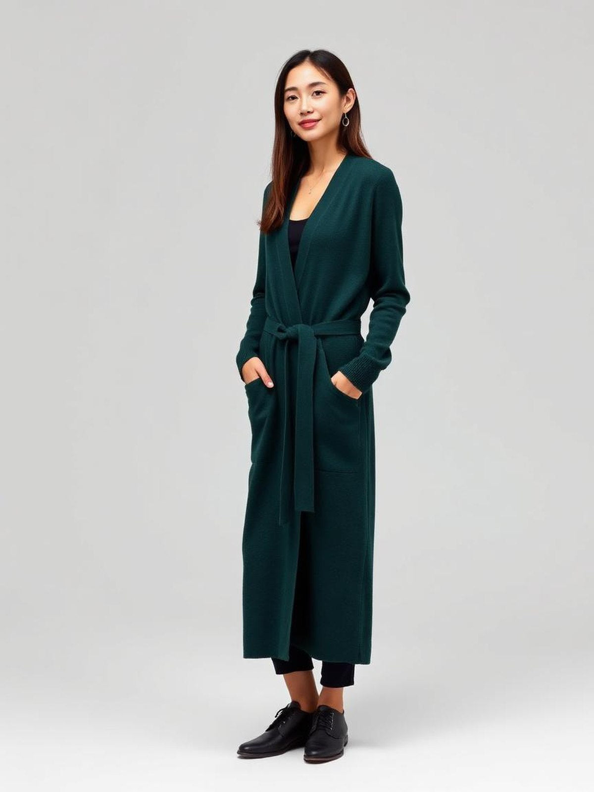 Forest Longline Belted Cardigan