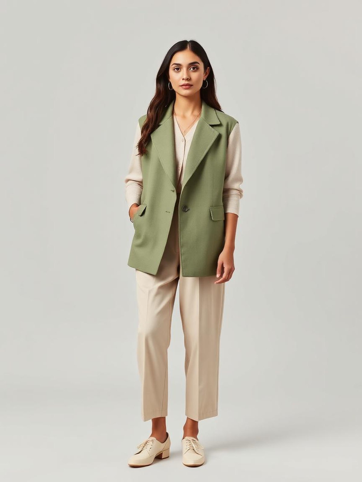 Green Tailored Waistcoat — Green