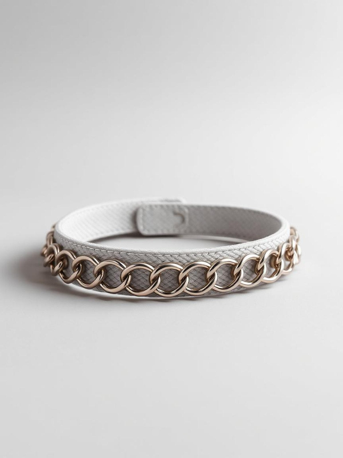 Grey Melange Chain Detail Belt