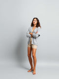 Grey Melange Cropped Cardigan