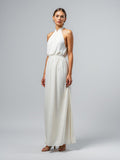 Ivory Halter Neck Maxi Dress