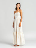Ivory Smocked Tiered Maxi Dress