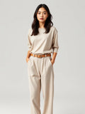 Khaki Woven Leather Belt — Khaki