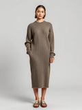 Knitted Sweater Dress — Khaki