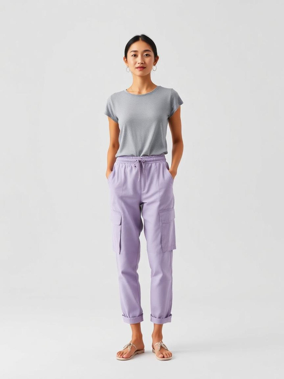 Lavender Cargo Trousers