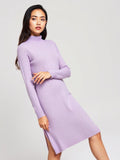 Lavender Knitted Sweater Dress
