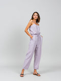 Lavender Linen Drawstring Trousers