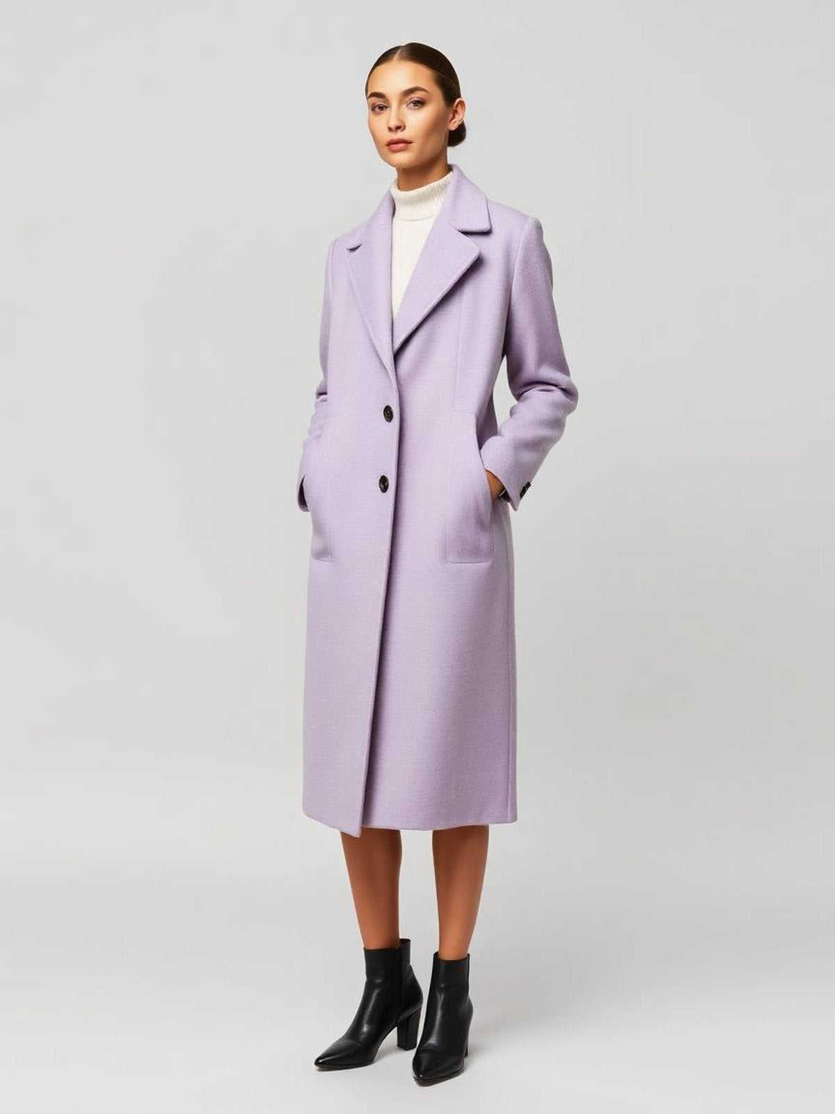 Lavender Longline Wool Coat