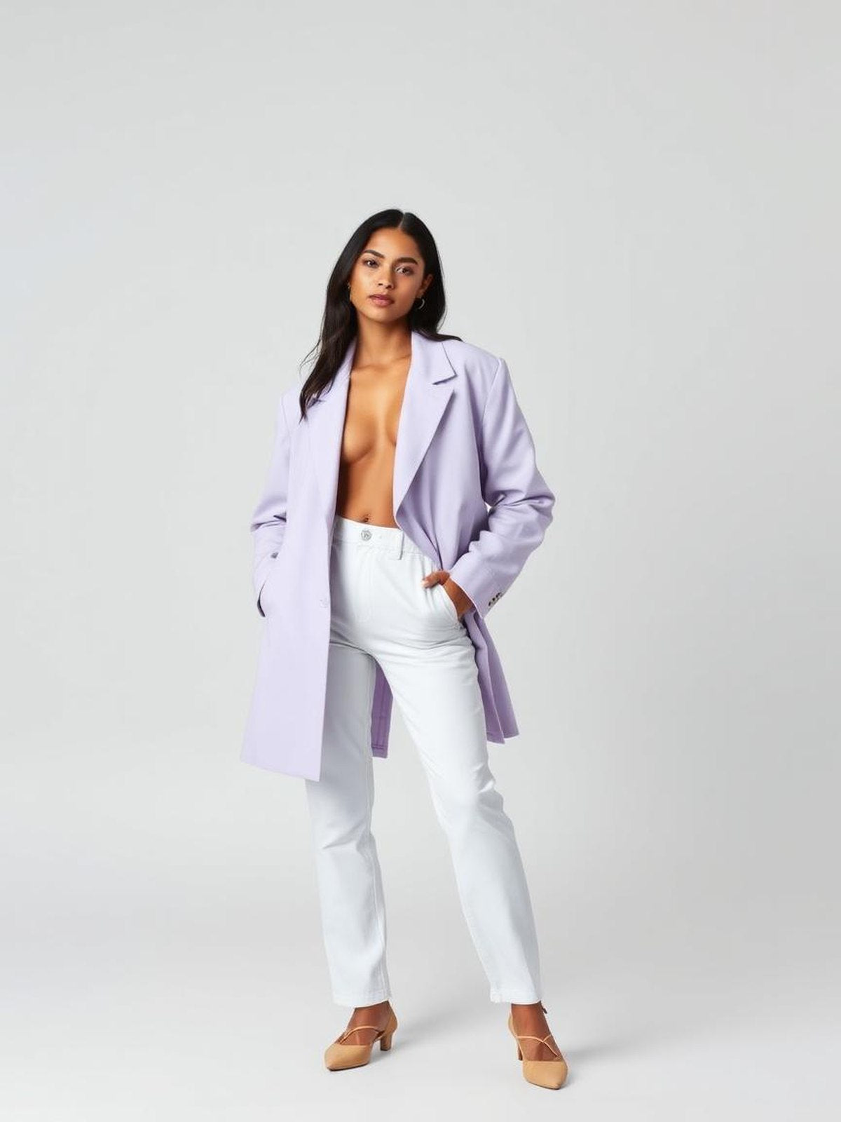 Lavender Oversized Boyfriend Blazer