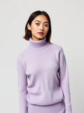 Lavender Turtleneck Ribbed Sweater