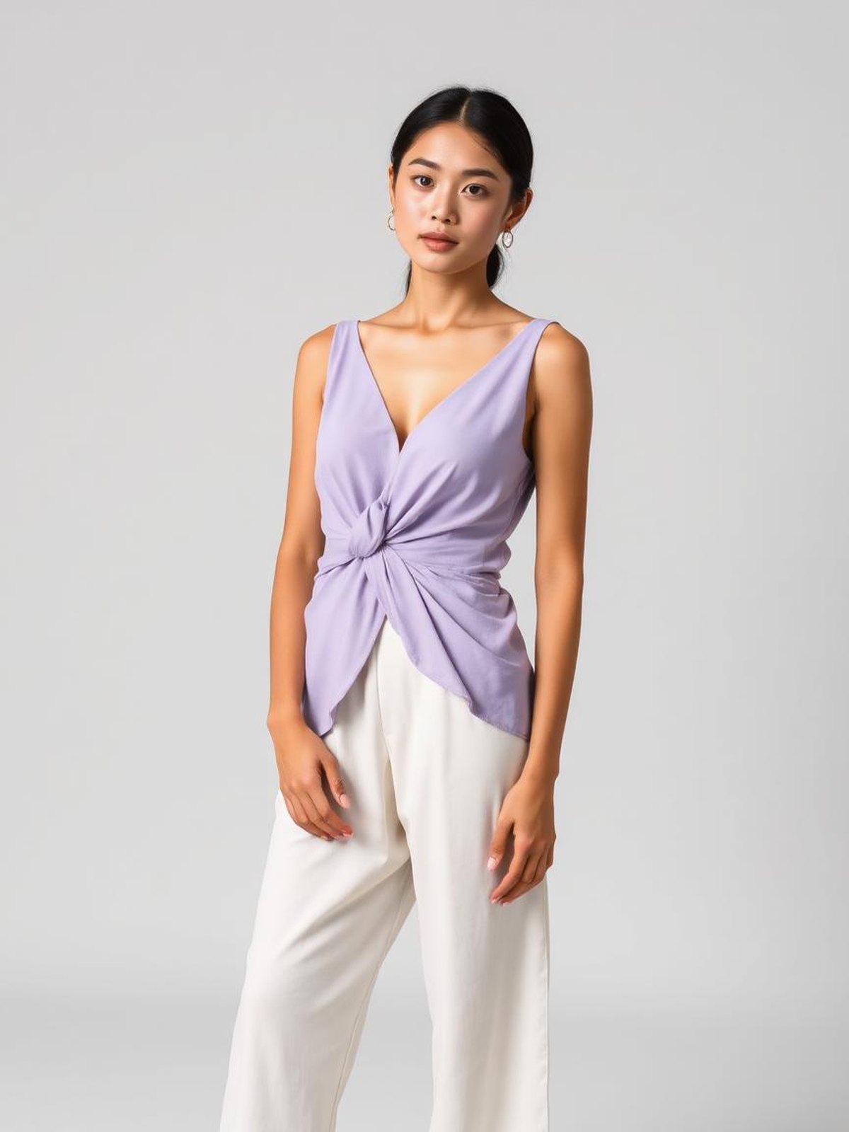 Lavender Twist Front Top