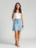 Light Blue Denim A-Line Skirt — Light Blue
