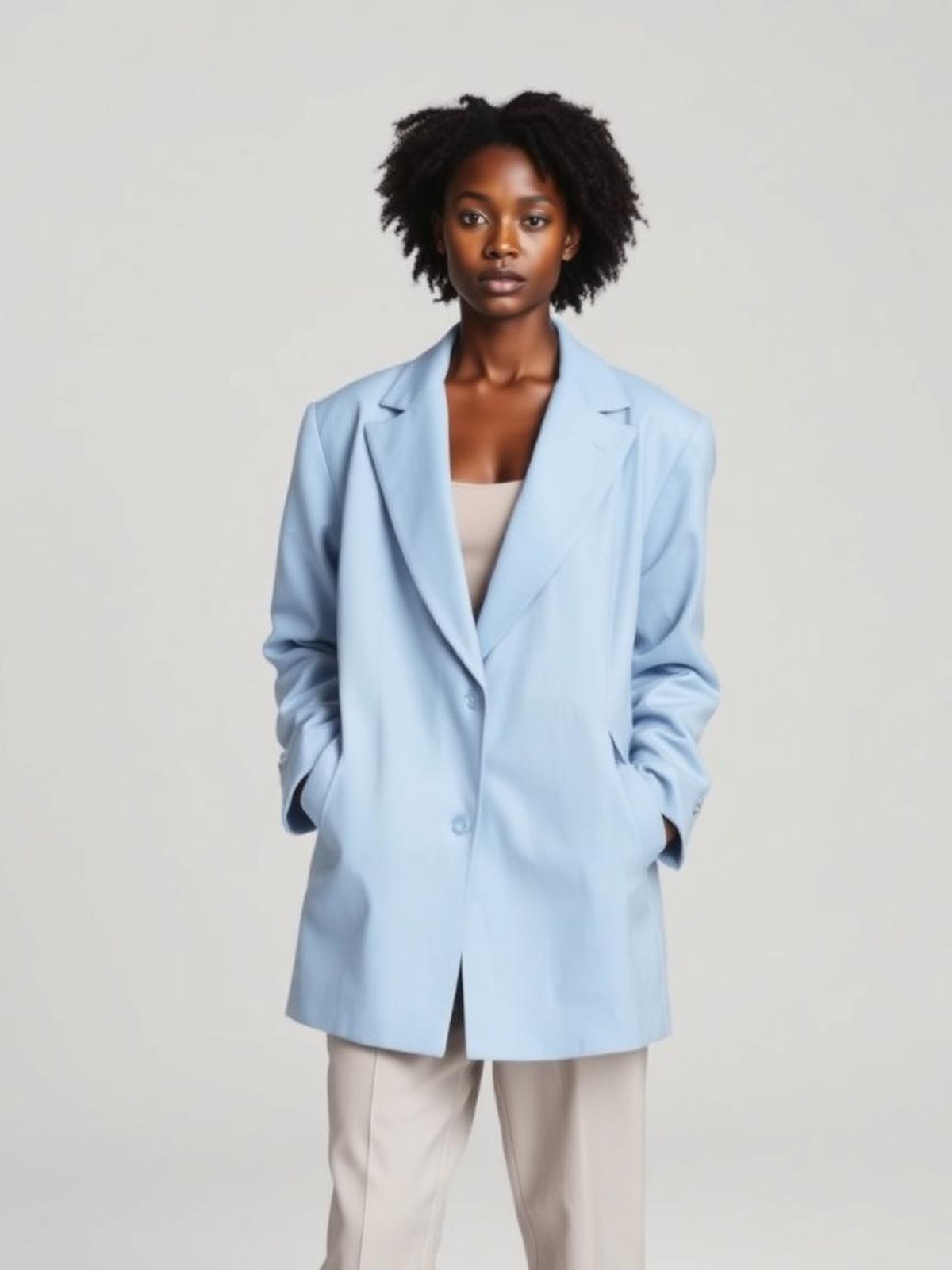 Light Blue Oversized Blazer — Light Blue
