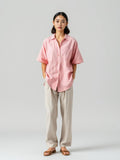 Linen Resort Shirt — Pink