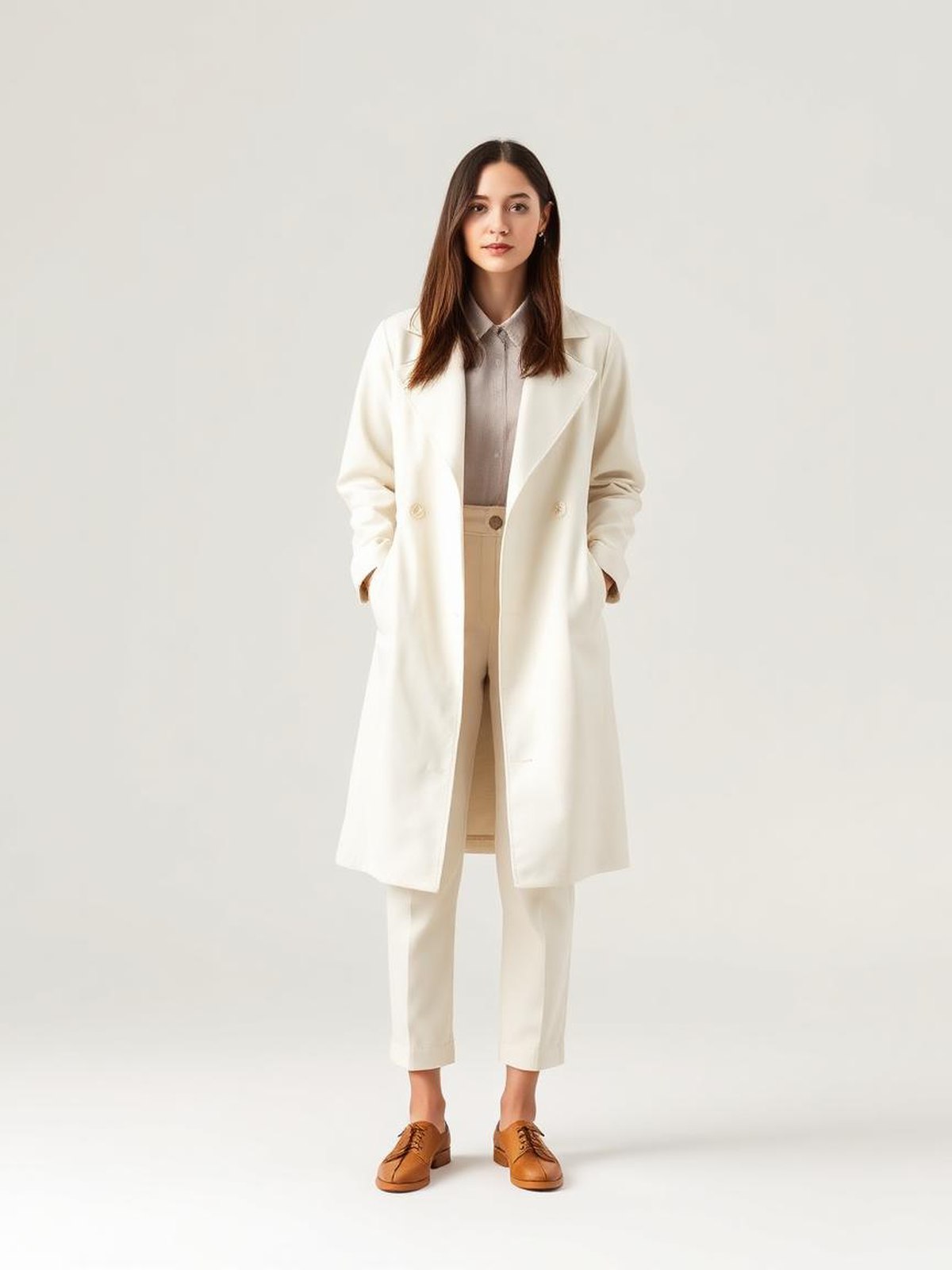 Longline Trench Coat — White