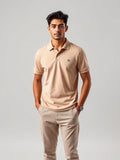 Beige Pique Polo Shirt — Beige