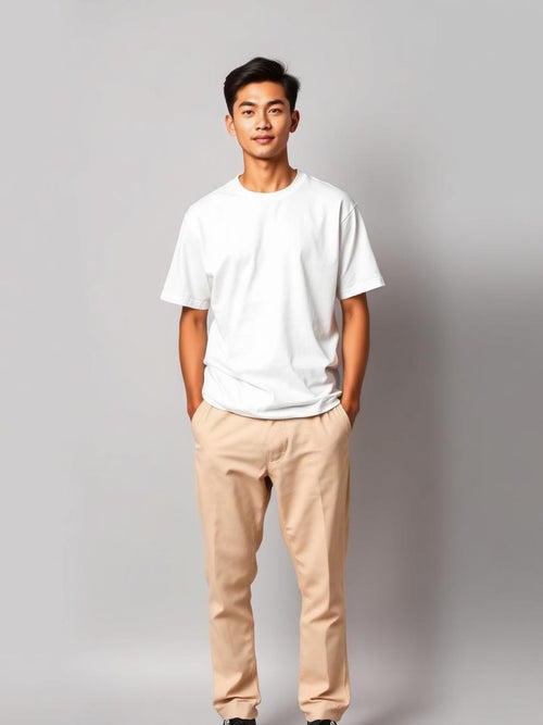 Beige Tech Commuter Trousers — Beige
