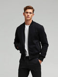 Black Faux Suede Bomber Jacket