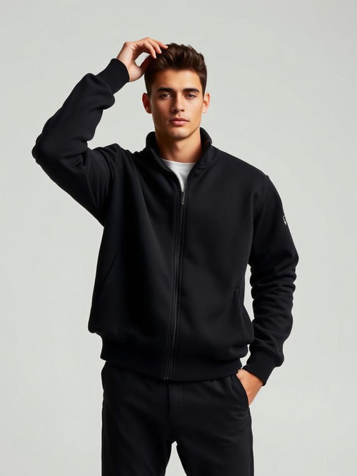 Black Fleece Zip Jacket