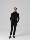 Black Ribbed Turtleneck Sweater