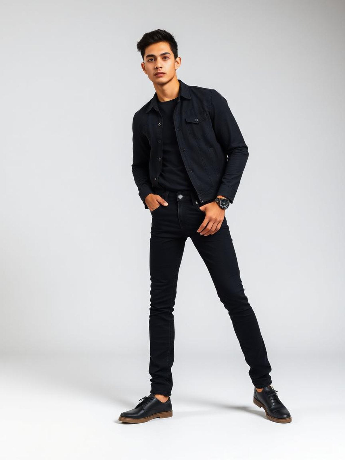 Black Slim Tapered Jeans