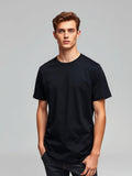 Black Slub Crew Neck Tee