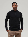 Black Zip Neck Polo