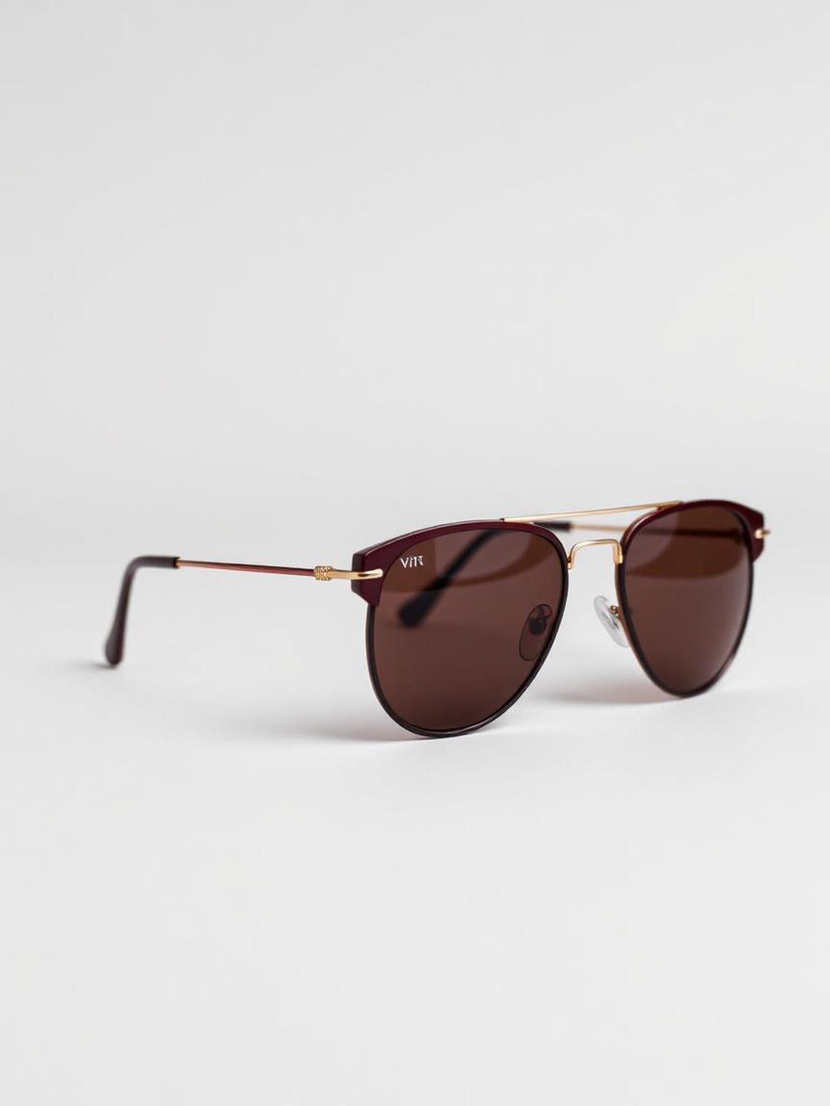 Burgundy Aviator Sunglasses