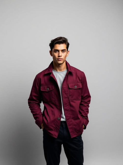 Burgundy Field Utility Jacket