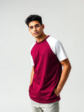 Burgundy Raglan Baseball Tee