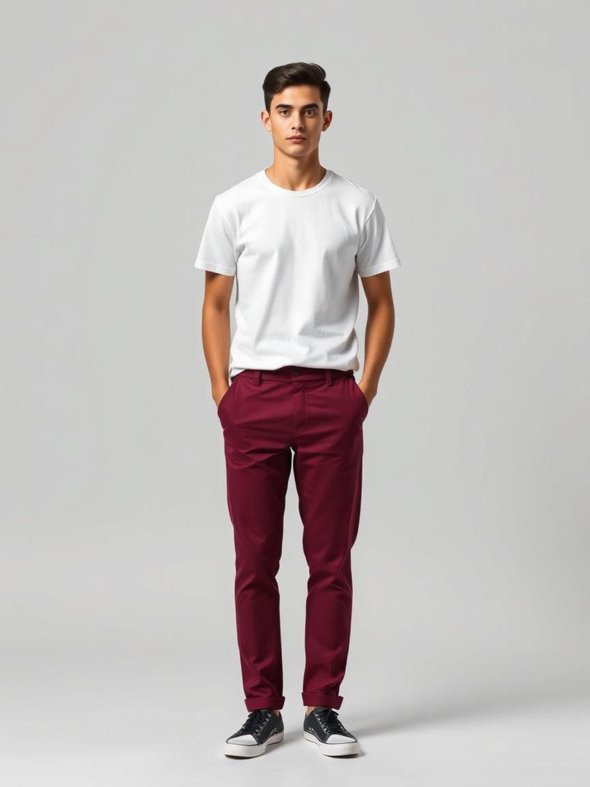 Burgundy Slim Fit Chinos — Burgundy