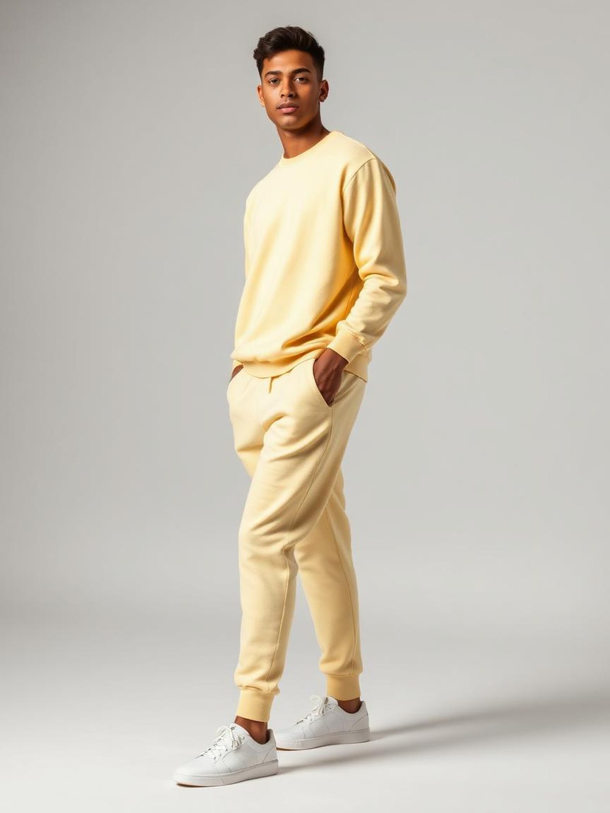 Butter Yellow Fleece Jogger Sweatpants