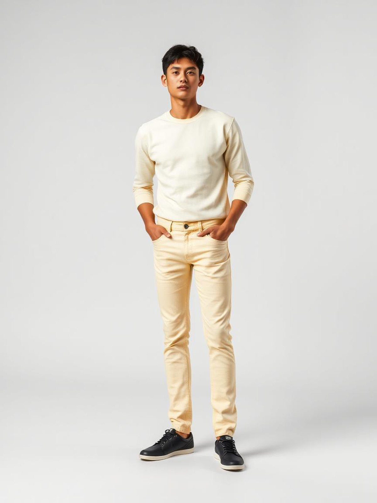 Butter Yellow Slim Tapered Jeans
