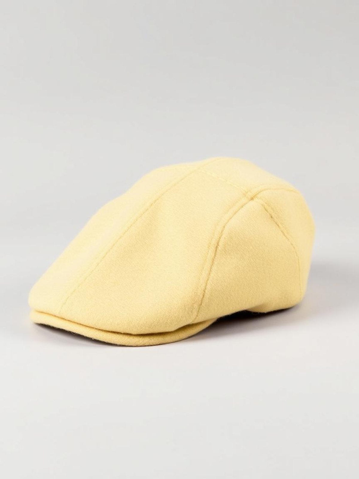Butter Yellow Wool Flat Cap