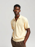 Butter Yellow Zip Neck Polo