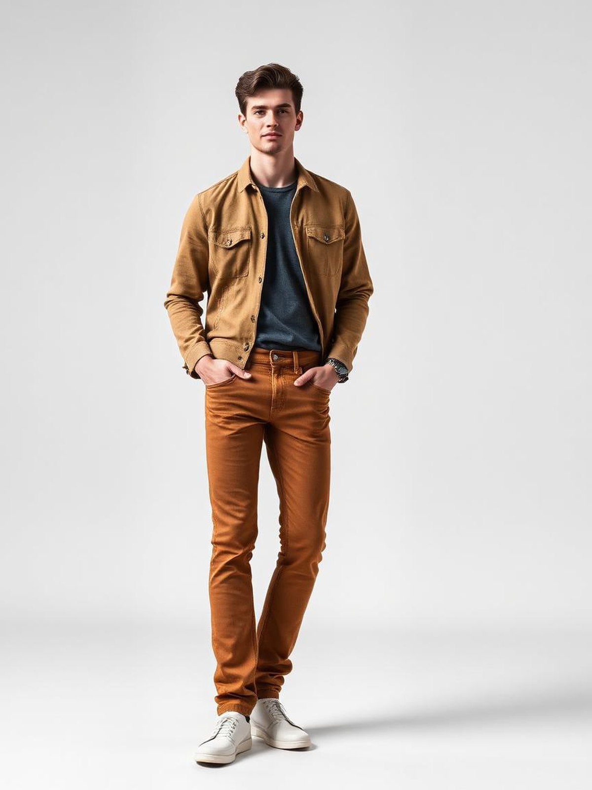 Camel Slim Tapered Jeans