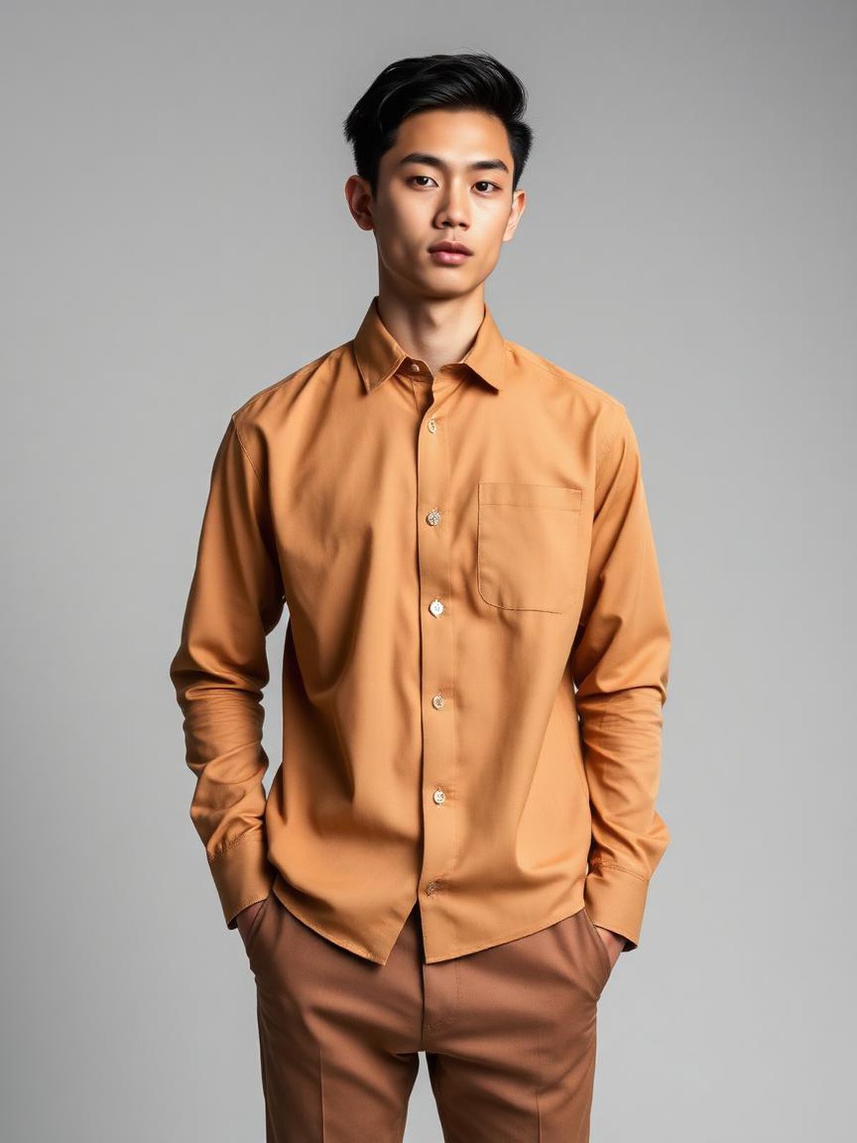 Camel Stretch Dress Shirt